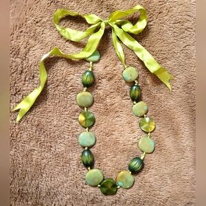 Elegant Vintage Green Beaded Necklace